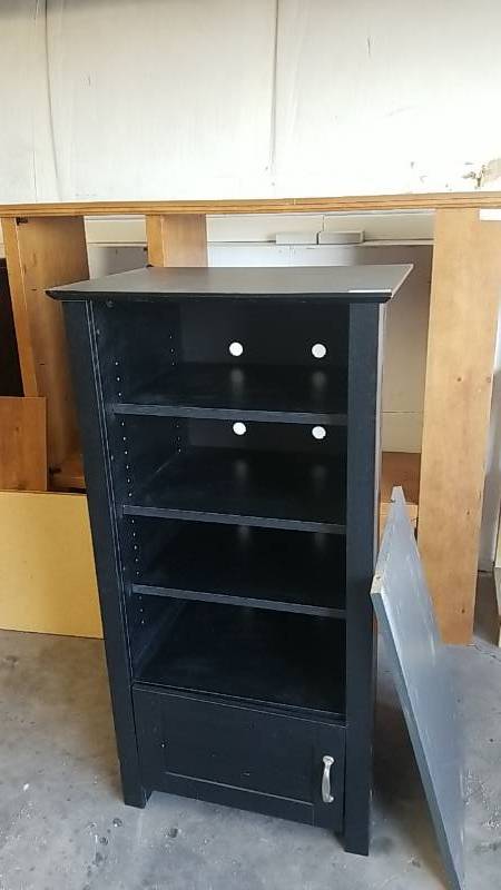 lot 3 image: Black Shelving- Entertainment or Whatever You Need