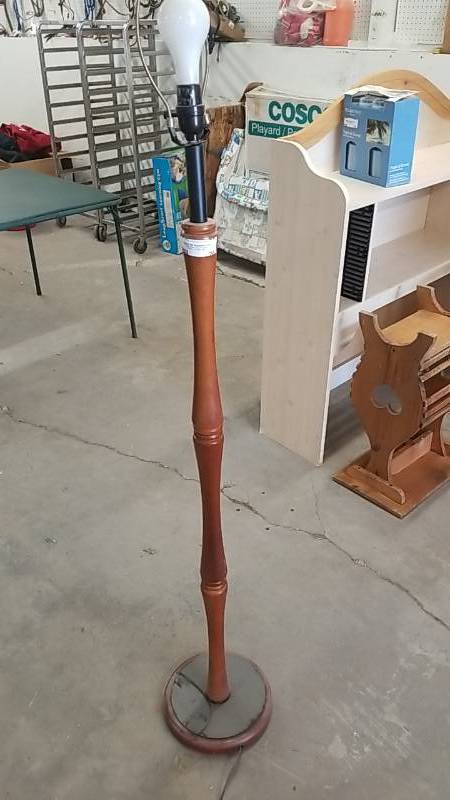 lot 26 image: Wood Floor Lamp- Add Your Shade