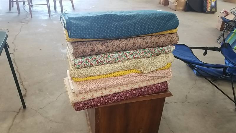 lot 30 image: Fabric Bolts-  Lot of Material Here Folks   9 Total