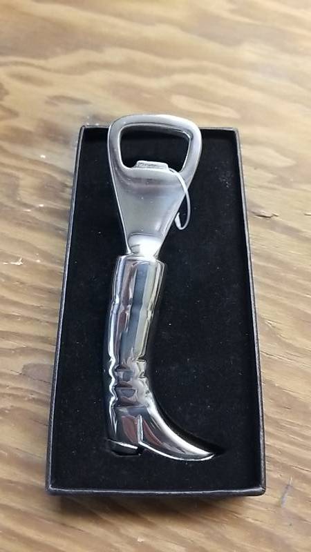 lot 74 image: New Boot Shaped Bottle Opener-  POP THAT TOP