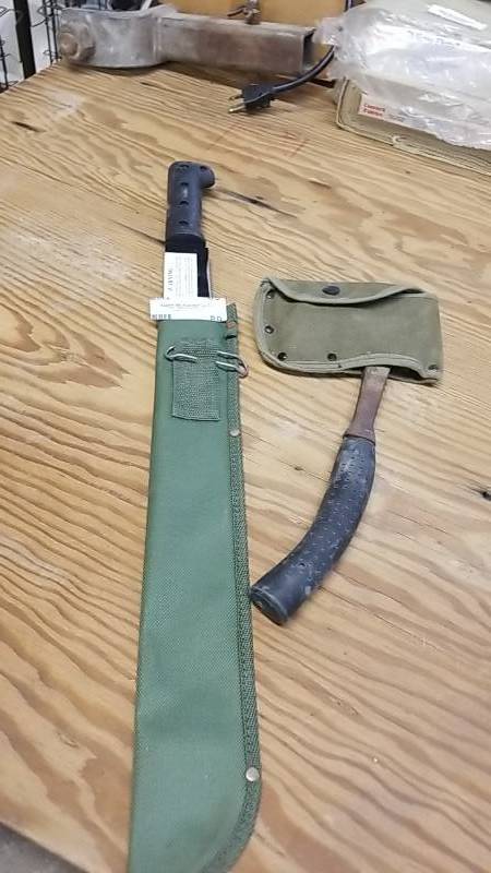 lot 89 image: Machete and Hatchet Lot