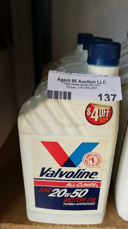lot 137 image: Valvoline 20W-50   4 Quarts