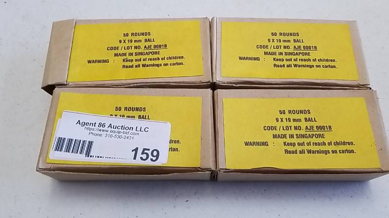 lot 159 image: 200 Rounds of 9MM Ammo