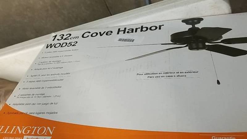 lot 179 image: Cove Harbor WOD52 Outdoor Ceiling Fan-  NEW Retail $200 PLUS