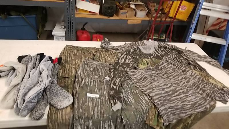 lot 181 image: Camo Hunting Lot-  Wool Socks- Pants- Shirts