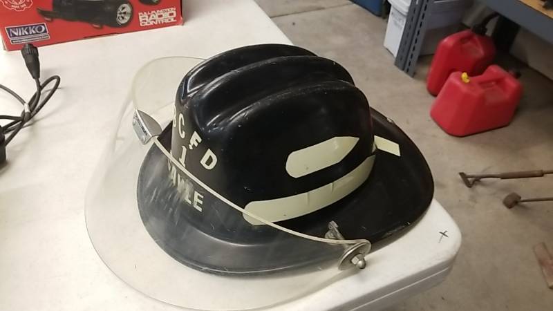 lot 185 image: Authentic Firefighter Helmet With Faceshield-  Vintage