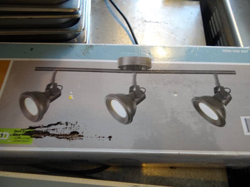lot 6193 image: 3- Light Direction Light Bar, Brushed Steel Finish