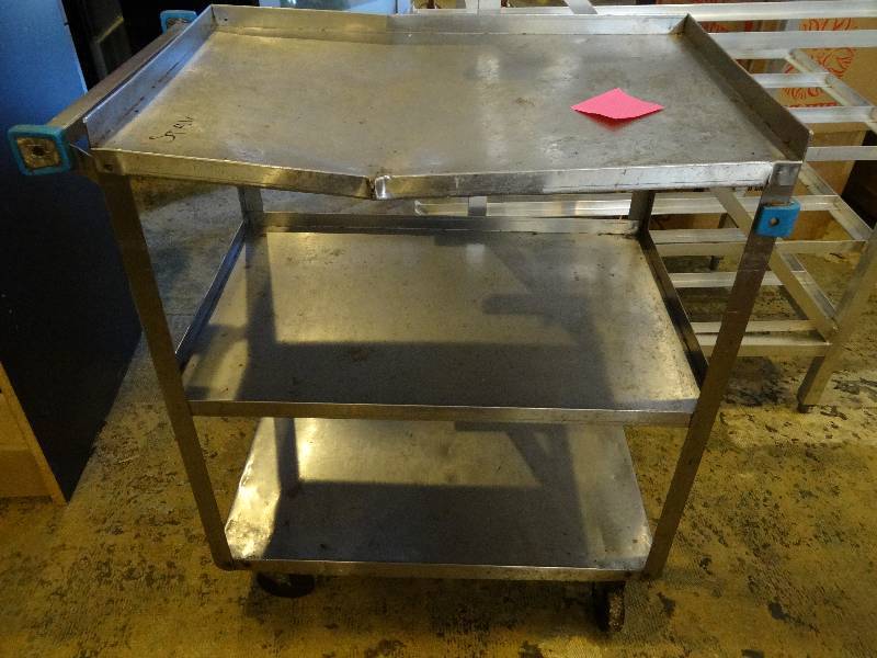 lot 6221 image: Metal Cart with Handle and Casters