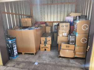 lot 3 image: 10X10 unit. Pallets full of retail items, Amazon items, and more. Could be a resellers dream unit.