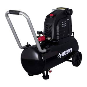 lot 1599 image: Husky 8G 150 PSI Hotdog Air Compressor (Used - Good Condition) - Retail $239.99