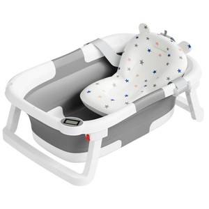 lot 1610 image: napei Collapsible Baby Bathtub,Baby Bath Tub with Soft Cushion & Thermometer,Baby Bathtub Newborn to Toddler 0-36 Months,Portable Travel Baby Tub