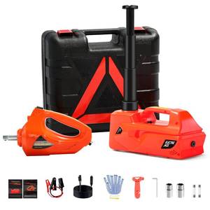 lot 1634 image: ZAISHANG Electric Car Jack 5Ton 12V Hydraulic Car Jack Lift (Lifting Range 6.117.7 inch) with Impact Wrench Built-in Safety Hammer, and LED Light for SUV MPV Sedan Truck Change Tires Garage Repair - Retail $111.15