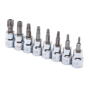 lot 2027 image: Husky Torx Bit Socket Set 8 pc 38 Inch Drive Tamper Proof Tool SAE Chrome Finish