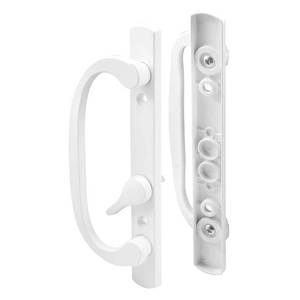 lot 2041 image: Mortise Style Sliding Patio Door Handle Set - Replace Old or Damaged Door Handles Quickly and Easily �� White Diecast Non-Keyed Fits 3-1516�� Hole Spacing (1 Set)