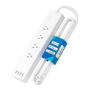 lot 2459 image: meross Smart Plug Power Strip, WiFi Flat Outlet 15A Compatible with Apple HomeKit, Siri, Alexa, Google Assistant & SmartThings, with 4 AC Outlets & 4 USB Ports, 6 Feet Surge Protector Extender