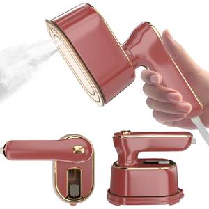 lot 2468 image: Travel Steamer Iron for Clothes Mini - Portable Ironing Machine Travel Small Size Portable Steam Travel College Dorm Home Essentials Steamer for Clothes (Winered)