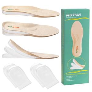 lot 2481 image: WUTAIN Adjustable Height Increase Insoles for Women Men 3 Layers Gel Heel Lift for Leg Length Discrepancy,Heel Pain,Spurs,Achilles Tendinitis, Shoe Lifts Increase by 1.57 Inches ��1 Pair Small��
