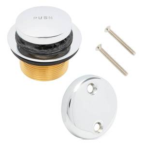 lot 2486 image: Dorence  Tip Toe Bathtub Drain Kit  Tub Drain Assembly Conversion Kit  All Brass Construction with Lift and Turn Easy Installation (Chrome)