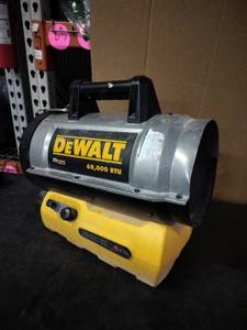 lot 3408 image: Dewalt 68,000 Btu Cordless Portable Forced Air Propane Heater