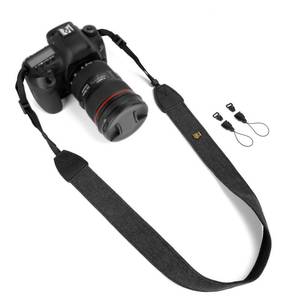 lot 4223 image: WANBY Camera Strap Black Canvas Neck Shoulder Strap with Quick Release Buckles for DSLR SLR