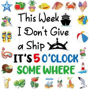 lot 4225 image: Leumoi 27 Pcs Summer Cruise Door Magnets Decorations Funny Cruise Ship Door Magnets Magnetic Reusable Magnet for Summer Cabin Ship Carnival Refrigerator Office Car Accessories