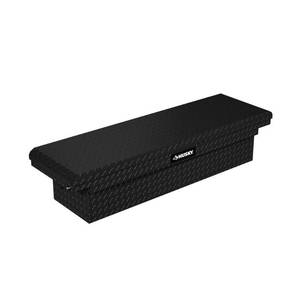 lot 5639 image: A71.36 in. Matte Black Aluminum Full Size Crossbed Truck Tool Box - Retail $405