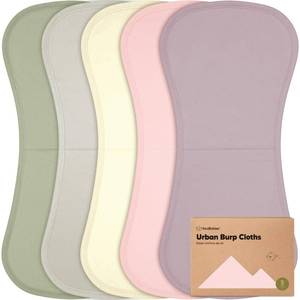 lot 6375 image: Organic Burp Cloths Baby Boy & Girl - 5-Pack Super Absorbent Cotton Burping Cloths for Babies, Soft & Plush Newborn Spit Up Rags, Infant Towels for Milk Spit Up, Unisex, Large 21 x 10 (Embrace)
