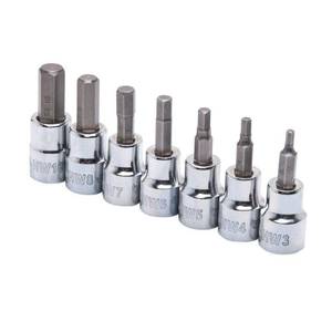 lot 6384 image: Husky Hex Bit Socket Set 7 pc 38 Inch Drive Wrench Metric Chromium Vanadium Steel H3DMM7PCHBSSR
