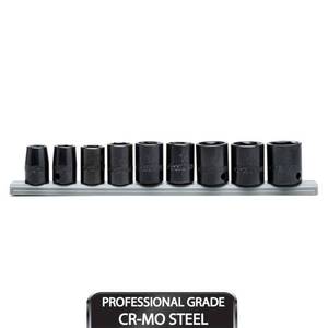 lot 6385 image: A38 in. Drive Standard Metric 6-Point Impact Socket Set (9-Piece)