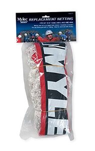 lot 6420 image: MyLec Indoor Hockey Net, Street Hockey Net Replacement, Durable, Lightweight & Portable, Easy to Assemble & Disassemble, Machine Wash, High-Grade Material Netting (RedWhite, 54x44)