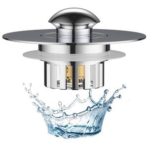 lot 6428 image: Bathtub Drain Stopper with Hair Catcher, Pop Up Tub Stopper Plug Cover with Filter Basket, Separate Design for Easy to Clean, Anti-Clogging, Universal for 1.4-1.9 Hole