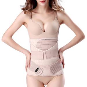 lot 6435 image: ChongErfei 3 in 1 Postpartum Support - Recovery Bellywaistpelvis Belt Shapewear Slimming Girdle, Beige, LOne Size For Posture Correction