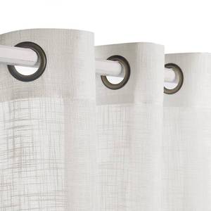 lot 10271 image: VOILYBIRD Palma Linen Textured Semi Sheer Curtains Grommet Linen Drapes 90 Inches Long for Living Room Boho Curtains, 52 W x 90 L, 2 Panels, Off White