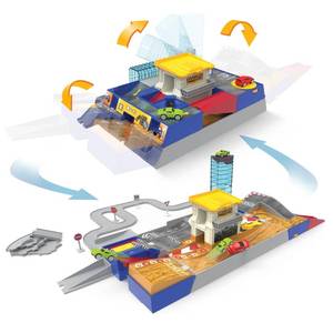 lot 10276 image: Driven by Battat - 80-Piece Race Track & Auto Shop Playset with Mini Cars - Kids Toys Collapsible Set with Elevator, Road Signs & Multiple Racing Routes - Interactive Vehicle Track System for Ages 3