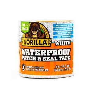 lot 10284 image: Gorilla Glue White Waterproof Patch and Seal Repair and Sealant Tape 10 Foot Roll - Retail $79.92