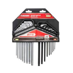 lot 10290 image: BITE SAEMetric Non-Slip Hex Key Set (18-Piece)