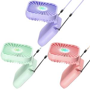 lot 10299 image: Hortsun 3 Pack Portable Neck Fan Mini Handheld Personal Foldable Fan Small Hands Free with USB Rechargeable Battery for Office Outdoor Cooling 3 Speed Air Circulatory(Purple, Light Green, Pink)