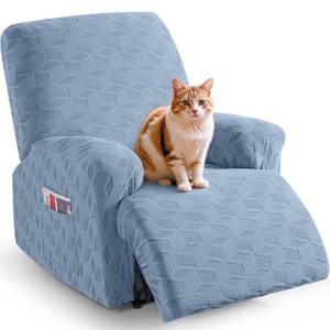 lot 11813 image: TAOCOCO Oversized Recliner Cover Stretch Recliner Chair Covers, Jacquard Reclining Chair Cover, Furniture Protector Sofa Slipcovers Couch Covers with Elastic Bottom for Kids, Pets (Light Blue)