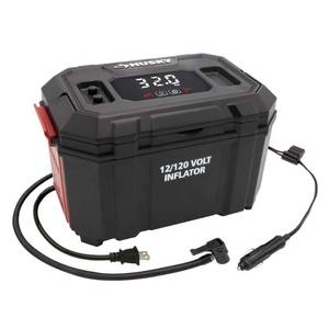lot 11829 image: 12-Volt120-Volt Home Auto Tire Inflator - Retail $89