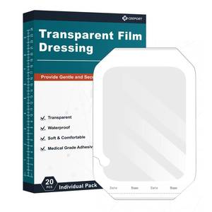 lot 12289 image: Ceeport Transparent Film Dressing 6 x 8, 20 Packs Waterproof Wound Bandage Adhesive Patches, Wound Cover Patches for Post Surgical Shower, IV Shield, Tattoo Aftercare Bandage
