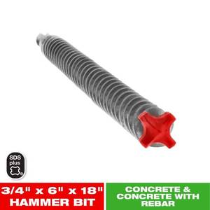 lot 12294 image: Diablo DMAPL4260 34 x16 x18 4 Cutter Full Carbide Head Hammer Drill Bit