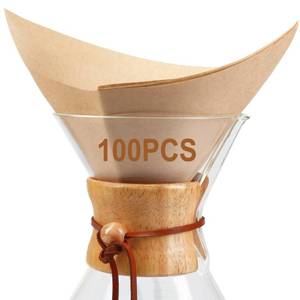 lot 12339 image: BYKITCHEN Pour Over Coffee Filter, Set of 100, Natural Unbleached Square Disposable Coffee Filter Papers for Pour Over Coffee Maker Drippers and More UNFOLDED(3-10 Cups)