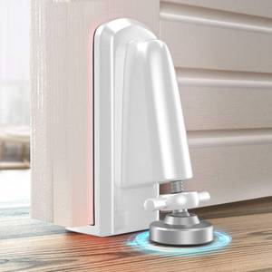 lot 12351 image: Portable Security Door Jammer Door Stopper, Door Security Lock for TravelApartmentSafety Self DefensePersonal Protection, Aluminum Alloy Anti-Slip Door Lockdown Security Device (White)
