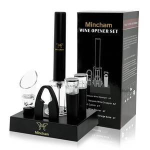 lot 12354 image: Air Pressure Wine Bottle Opener with Foil Cutter, Wine Aerator Pourer, 2 Vacuum Wine Stoppers, Storage Base (6 PCS), Corkscrew Wine Opener, The Best Wine gifts for Wine Lovers