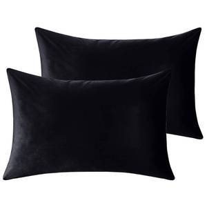 lot 12362 image: StangH Soft Velvet Pillowcase Bed Pillow Cover for Hair and Skin, Queen Size (Black, 20 x 30 inches) Luxury Warm Pillow Cover with Hidden Zipper Set of 2