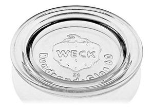 lot 12363 image: 3 x Weck 60mm (2 38) SMALL ORIGINAL Loose Fitting Replacement Glass Lid. Fits WECK Models 080, 755, 760, 761, 762, 763, 764, 766, 902, 905, 975, 995.