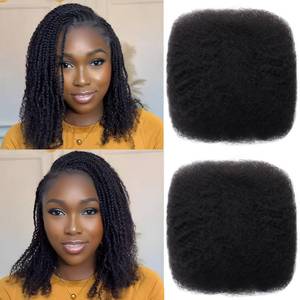 lot 12366 image: Haftaluv Afro Kinkys Bulk Human Hair 10 Inch 100g Nature Black Afro Kinky Curly Human Hair Bulk for Dreadlock Extensions, Micro Locs, Braiding Twists, Braids and Repair Locs(10 Inch, 1b#)
