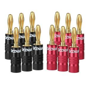 lot 12369 image: Banana Plugs with Dual Set Screws,Black and Red Aluminum Shell,6 Pairs