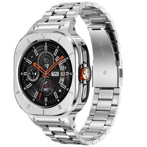 lot 16447 image: BAITEYOU Stainless Steel Bands with Case Compatible with Samsung Galaxy Watch Ultra 47mm, Rugged Protector Cover and Metal Band for Samsung Galaxy Watch 7 Ultra for Men (Silver)