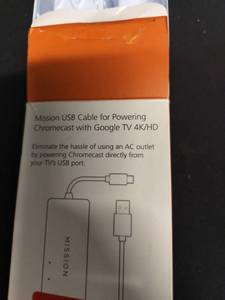 lot 16456 image: Mission USB Power Cable for Chromecast with Google TV 4KHD